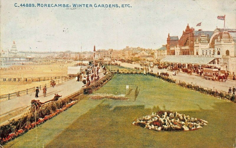 MORECAMBE LANCASHIRE UK~WINTER GARDENS~POSTCARD 1912