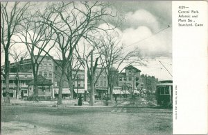 Central Park, Atlantic & Main, Stamford CT Undivided Back Vintage Postcard P51