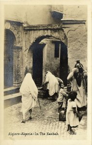 algeria, ALGIERS ALGER, Native Women in the Kasbah (1930s) RPPC Postcard