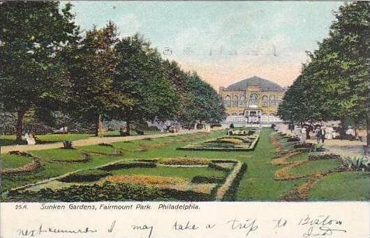 Pennsylvania Philadelphia Sunken Gardens Fairmount Park 1908 Artvue