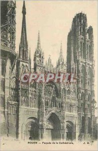 Old Postcard Rouen Cathedral Facade of