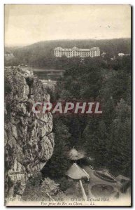 Old Postcard Bagnoles De L Orne Lake and Grand Hotel View from the rock to th...