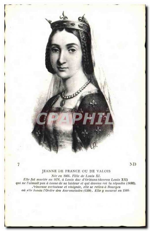 Old Postcard Joan of France and Valois daughter of Louis XI