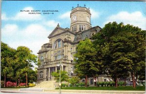 Postcard COURT HOUSE SCENE Hamilton Ohio OH AN9608