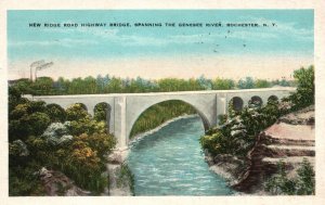 Vintage Postcard 1930 New Ridge Road Bridge Spanning Genesee River Rochester NY