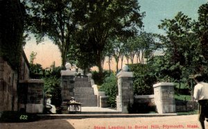 Plymouth, Massachusetts - The Steps leading to Burial Hill - in 1916