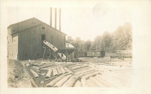 Postcard RPPC Maryland Logging lumber sawmill C-1910 23-2149