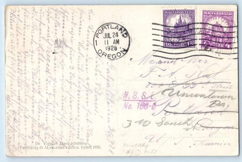 Matra Gyöngyös Hungary Postcard Galyatetoi Refuge House View 1928 Vintage