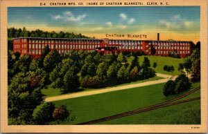 Linen Postcard Chatham Mfg. Co Home of Chatham Blankets in Elkin North Carolina