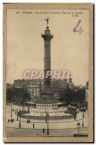 Old Postcard Paris Place July Column Bastille