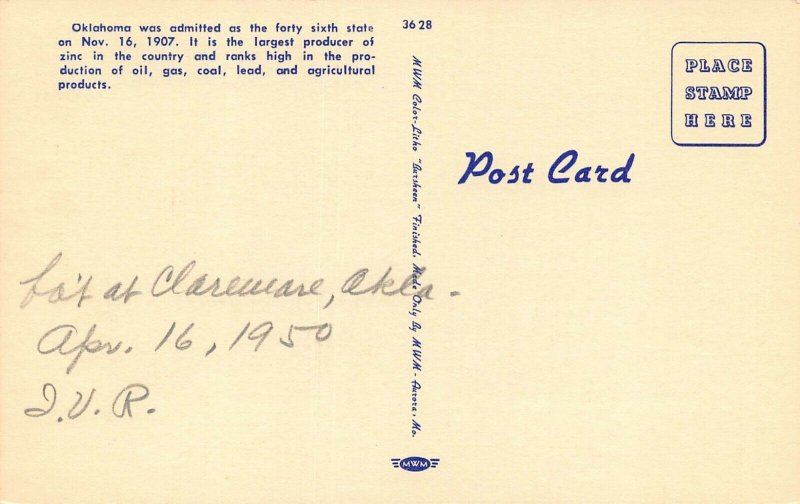 LPS62 Oklahoma LARGE BIG Letter Vintage Postcard