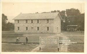 1928 Manhattan Kansas Territorial Capitol Building RPPC real photo 6399 Holt