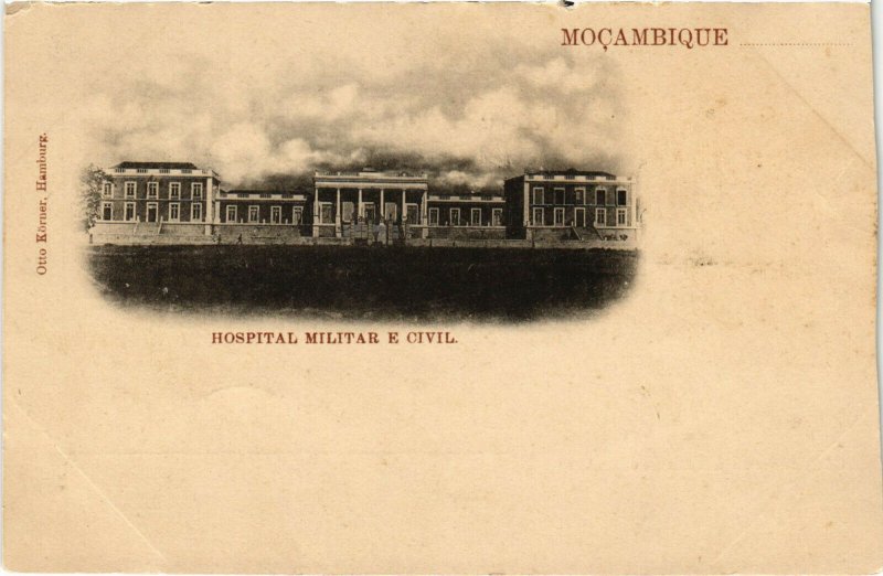 PC CPA MOZAMBIQUE, HOSPITAL MILITAR E CIVIL, VINTAGE POSTCARD (b20817)