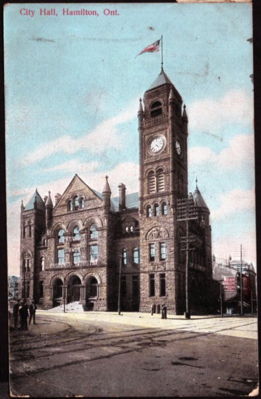 Ontario City Hall HAMILTON - pm1908 - Divided Back