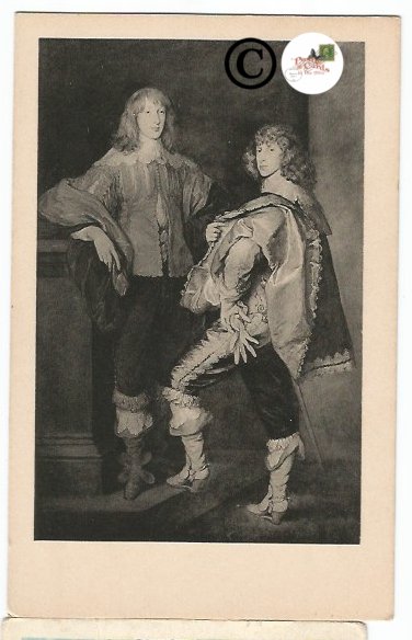 Vintage Postcard Lord John and Lord Bernard Stuart, oil by Thomas Gainsborough