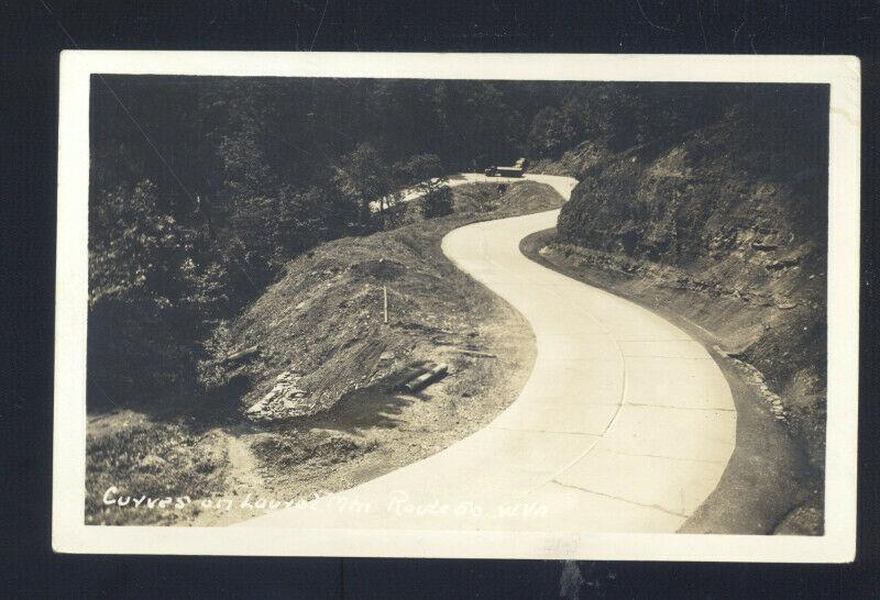 RPPC RUIDOSO WEST VIRGINIA CURVES ON HIGHWAY VINTAGE REAL PHOTO POSTCARD