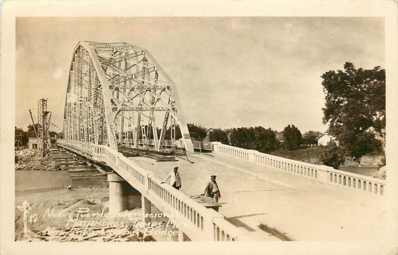 1930s RPPC International Bridge Brownsville to Matamoros Tamps. Mexico MF 12