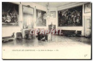 Postcard Old Chateau de Compiegne the Music Room