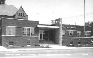 Port Washington WI Municipal Building, Real Photo Postcard