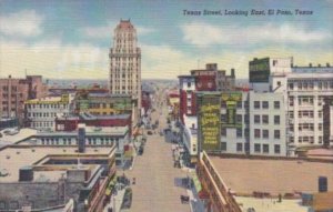 Texas El Paso Texas Street Looking East Curteich