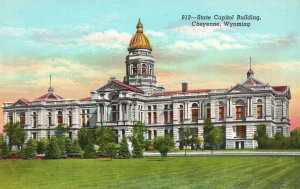 Vintage Postcard State Capitol Building Historic Landmark Cheyenne Wyoming WY
