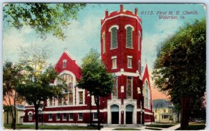 c1910s Waterloo, IA First Methodist Episcopal ME Church Litho Photo Postcard A61