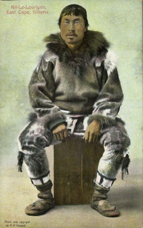 russia, SIBERIA, East Cape, Kit-Le-Lourigen, Eskimo Siberian Yupik Yuit Man 1909