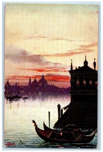 1910 Venice Sunset Boats Scene Baltimore Maryland MD Posted Vintage Postcard