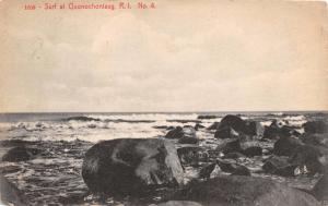 QUONOCHOTAUG RHODE ISLAND SURF #4~O C BARROWS PUBL POSTCARD c1912