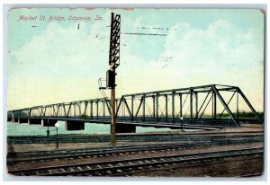 1910 Market St. Bridge Railway Scene Ottumwa Iowa IA Posted Vintage Postcard