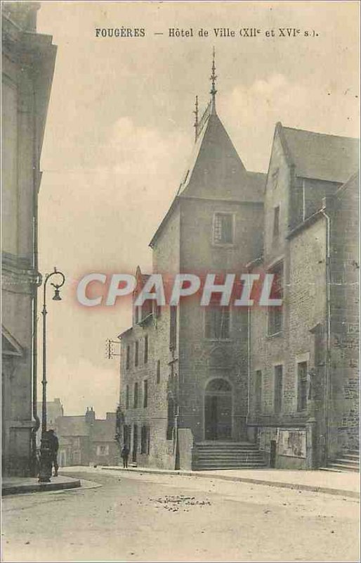 Postcard Fougeres Old City Hall (twelfth and sixteenth S)