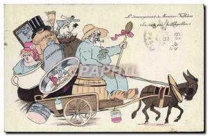 Old Postcard Satirical Political Fallieres Donkey Mule Marianne