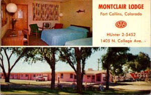 Postcard Montclair Lodge 1405 N. College Ave in Fort Collins, Colorado