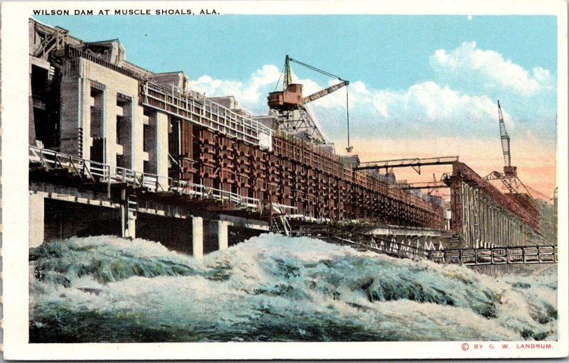 Wilson Dam at Muscle Shoals AL Vintage Postcard X50