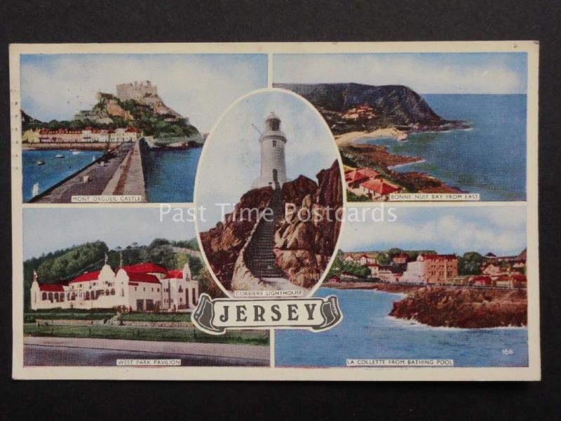 Channel Islands: JERSEY 5 image Multiview WEST PARK PAVILION c1958 Old Postcard