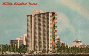 Vintage Postcard 1930's Hilton Rainbow Tower Hilton Hawaiian Village Waikiki HI