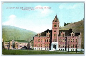 c1910 University Hall Gymnasium Exterior Building Missoula Montana MT Postcard