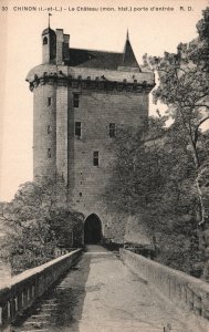 Vintage Postcard 1910's Château de Chinon Castle Bank River Vienne Chinon France