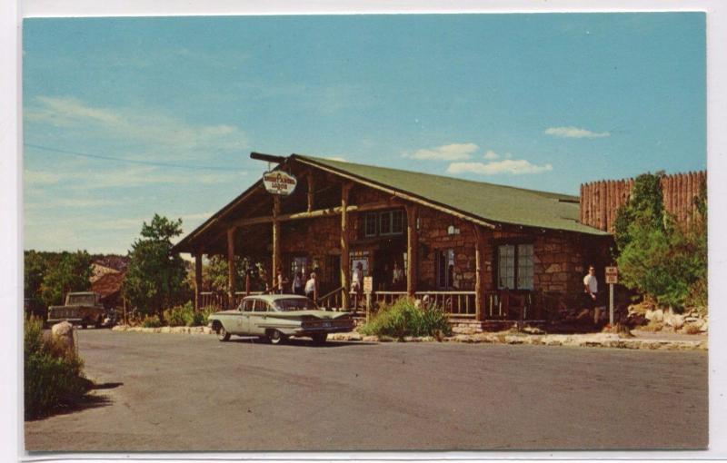 Bright Angel Lodge Entrance Grand Canyon National Park Arizona 1960s postcard