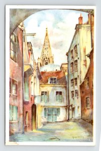 Boterstraat Prinsegracht Den Haag Origineel Aquarel George Schulein Postcard UNP