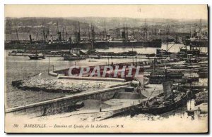 Old Postcard Marseille basins and docks of Joliette