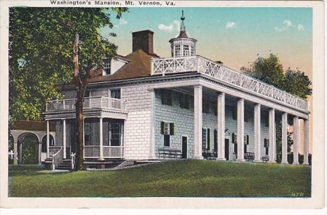 Virginia Mount Vernon Washington's Mansion 1920