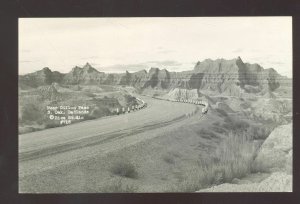 RPPC BADLANDS SOUTH DAKOTA DILLON PASS ROAD RISE REAL PHOTO OSTCARD