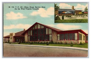 Postcard WV Glass House Service Area Turnpike Vintage Standard View Card