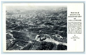 Aerial View Of Griffith Observatory And Hollywood CA RPPC Photo Vintage Postcard 