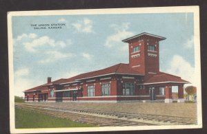 SALINA KANSAS UNION RAILROAD DEPOT TRAIN STATION VINTAGE POSTCARD