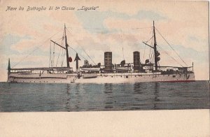 Postcard Ship Nave da Battaglia di 5a Classe Liguria