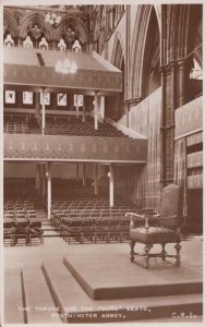 Westminster The Throne & Peers Speakers Seats London Real Photo Postcard