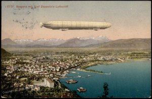 Austria 1910 Zeppelin over Bregenz Postcard G75141