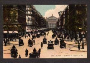 FRANCE Vintage PARIS Postcard Carte Postale L'Opera Ave